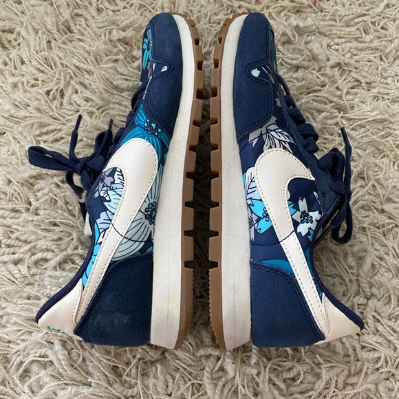 Womens Nike Air Pegasus 83 Print 725079-400 Midnight Navy/ Sail-Tide Pool Blue - Picture 8 of 9